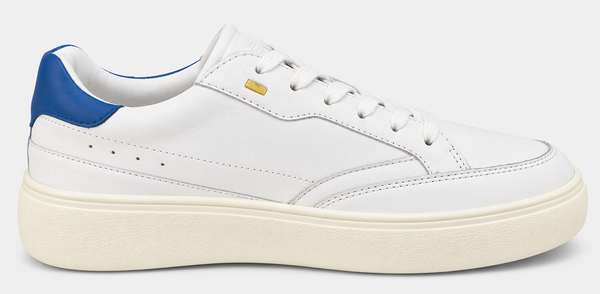 Men's White Flat Sole Lace Up Leather Sneaker (ID3091)