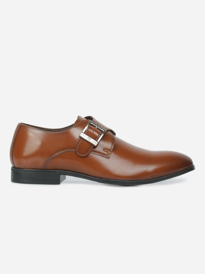 Men's Tan Round Toe Monk Formal (IX1081)-Formals - iD Shoes