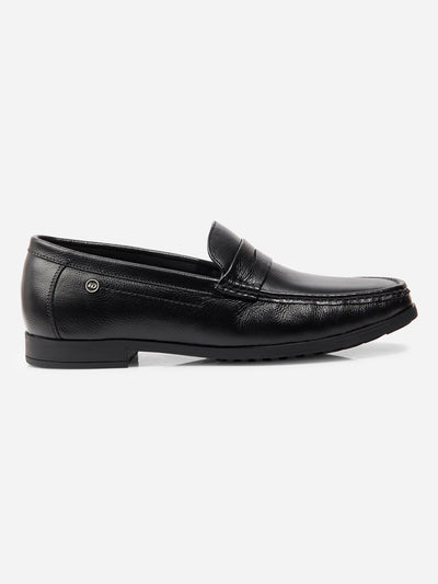 Men Black Loafer (ID1162)-Loafers - iD Shoes