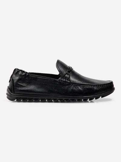 Men Black Loafer (ID1164)-Loafers - iD Shoes