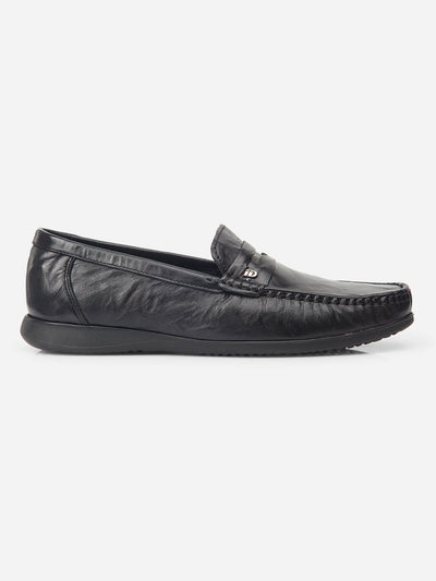 Men Black Loafer (ID1166)-Loafers - iD Shoes