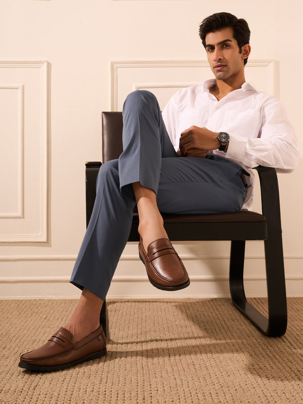 Men's Tan Moc Toe Loafer (ID1174)