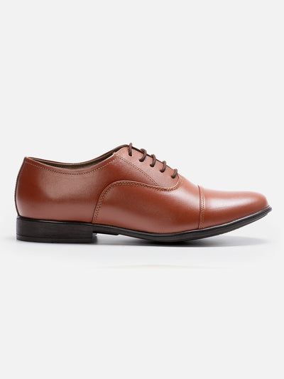 Men's Tan Regular Toe Derby Formal (ID2104)-Formals - iD Shoes