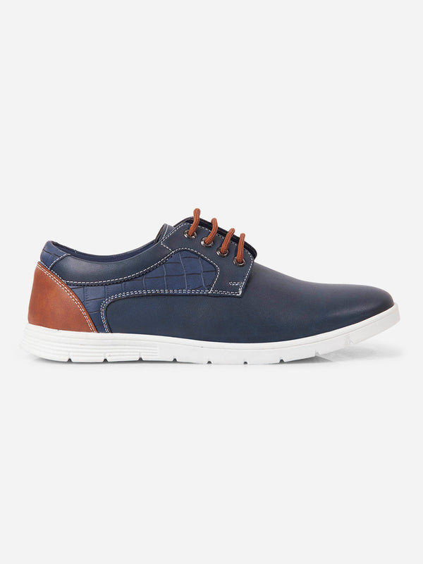 Men's Blue Regular Toe Lace Up Casual (IX2153)