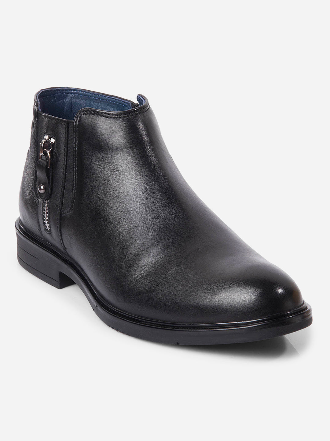 Men's Black Round Toe Casual Slip On Boots (ID2273)