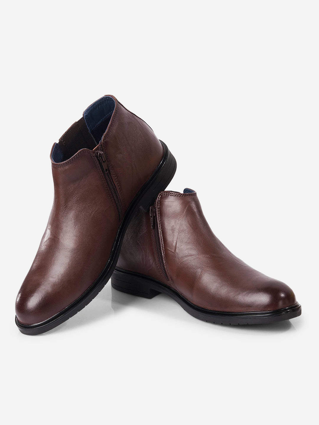 Men's Brown Round Toe Casual Slip On Boots (ID2273)