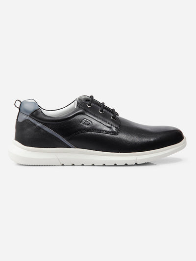 Men Black Leather Sneaker (ID3087)-Sneakers - iD Shoes