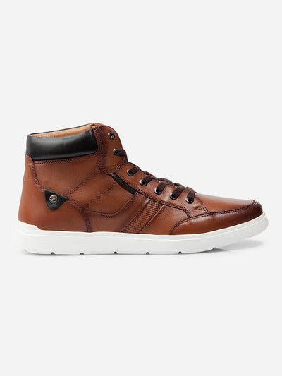 Men Tan Leather Sneaker (ID3089)-Sneakers - iD Shoes