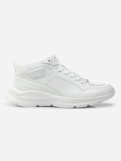 Men White Leather Sneaker (ID3093)-Sneakers - iD Shoes