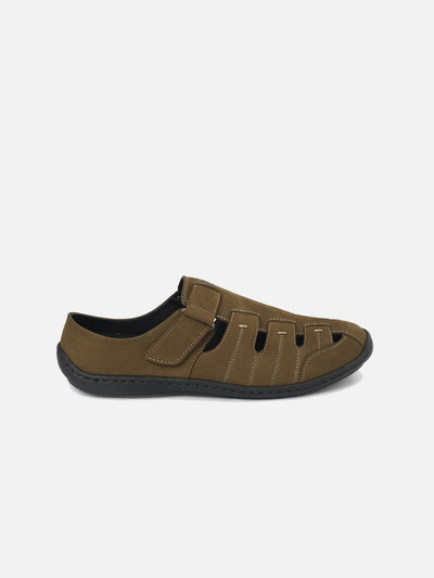 Men's Olive Mule Sandal (ID4070)-Sandals/Slippers - iD Shoes