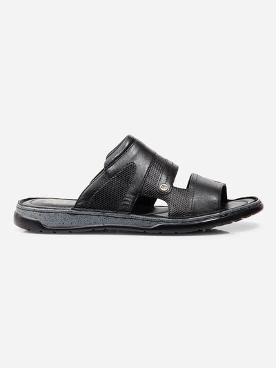 Men Black Sandal / Slipper (ID4216)-Sandals/Slippers - iD Shoes