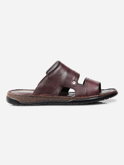 Men Wine Sandal / Slipper (ID4216)-Sandals/Slippers - iD Shoes