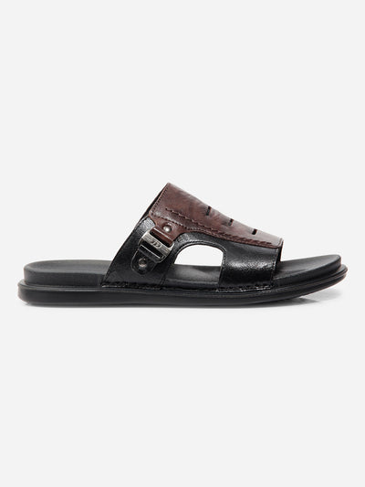 Men Black/Brown Sandal / Slipper (ID4222)-Sandals/Slippers - iD Shoes