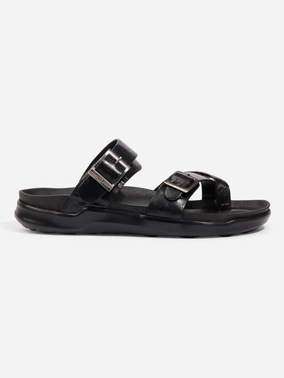 Men Black Sandal / Slipper (ID4223)-Sandals/Slippers - iD Shoes