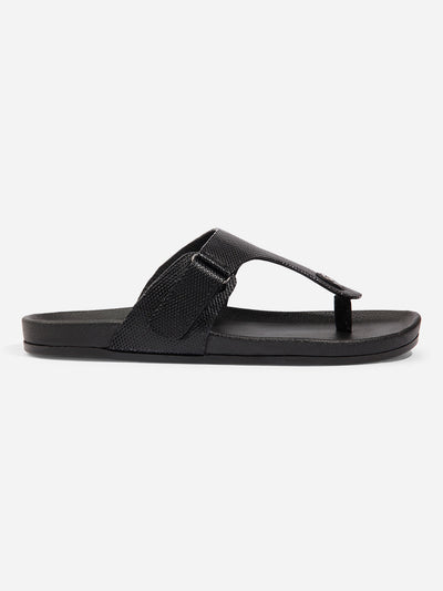 Men Black Sandal / Slipper (ID4227)-Sandals/Slippers - iD Shoes