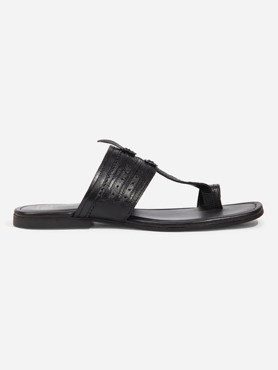 Men Black Sandal / Slipper (ID4231)-Sandals/Slippers - iD Shoes