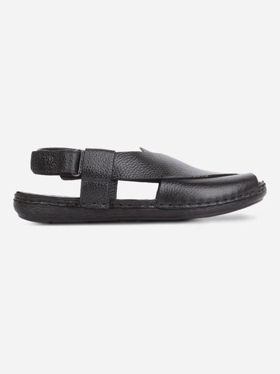 Men's Black Comfort-fit Smart Casual Sandal (ID4235)-Sandals/Slippers - iD Shoes