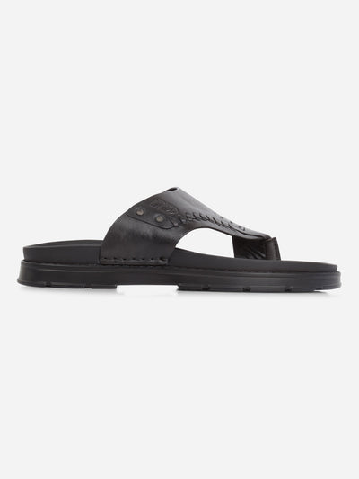 Men's Black Smart Casual Thong Sandal (ID4245)-Sandals/Slippers - iD Shoes