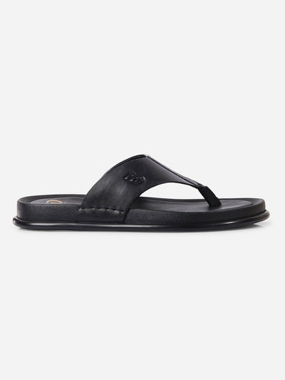 Men's Black Thong Sandal (ID4268)-Sandals/Slippers - iD Shoes