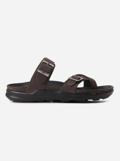 Men's Brown Strap Sandals (ID4270)-Sandals/Slippers - iD Shoes