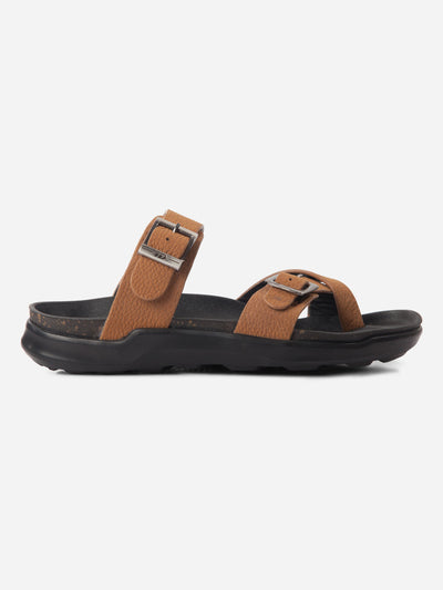 Men's Tan Strap Sandals (ID4270)-Sandals/Slippers - iD Shoes