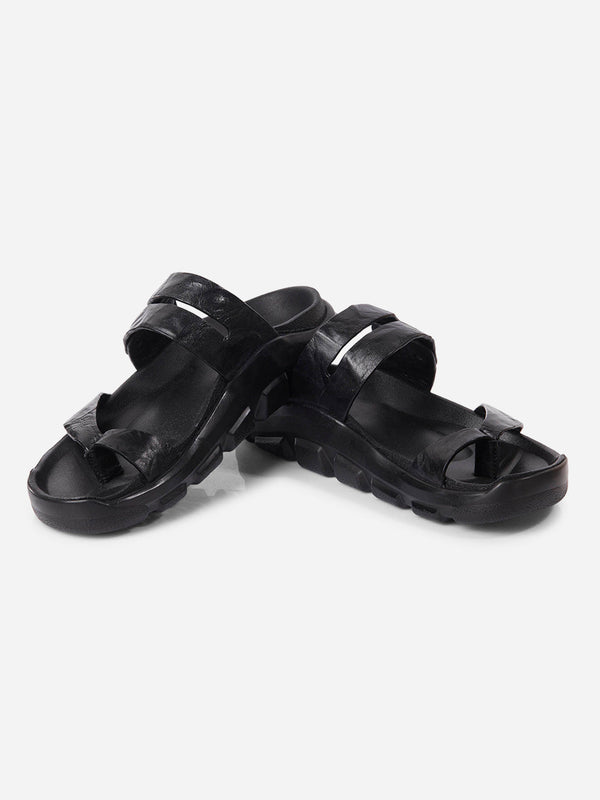 Men's Black Strap Sandals (ID4273)