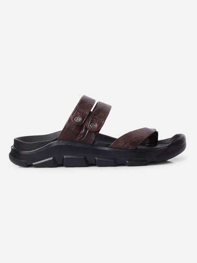 Men's Brown Strap Sandals (ID4273)-Sandals/Slippers - iD Shoes