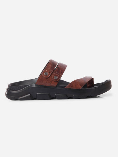 Men's Tan Strap Sandals (ID4273)-Sandals/Slippers - iD Shoes