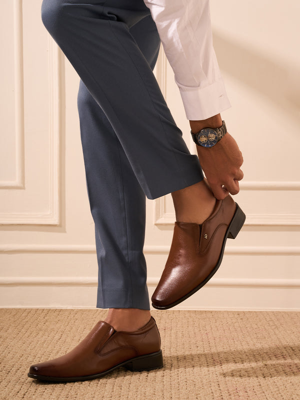 Men's Tan Regular Toe Slip On Formal (ID6102)