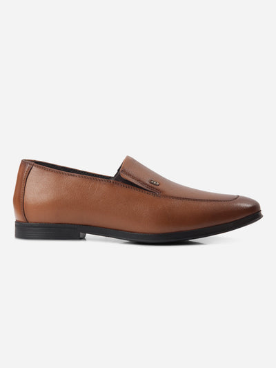 Men's Tan Regular Toe Slip On Formal (ID6114)-Formals - iD Shoes