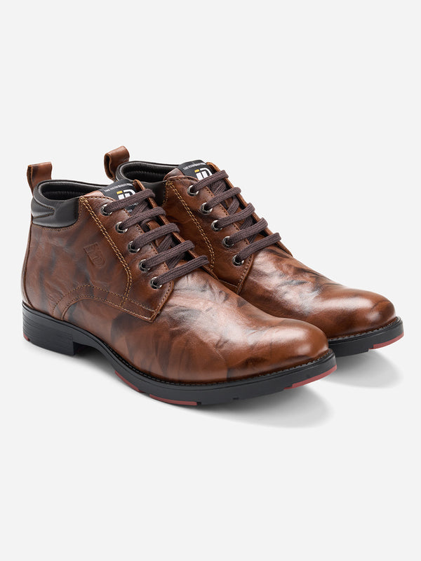 Men's Dark Tan Casual Lace-Up Boot (ID1026)