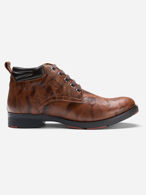 Men's Dark Tan Casual Lace-Up Boot (ID1026)