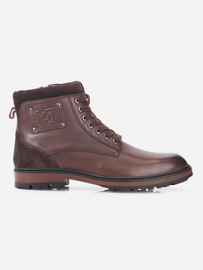 Men's Brown Round Toe Casual Lace Up Boot (ID1155 )-Casuals - iD Shoes