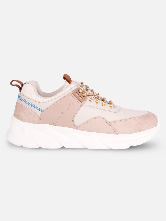 Women's Nude Cream All Seasons Wearing Sneakers (IU1005)