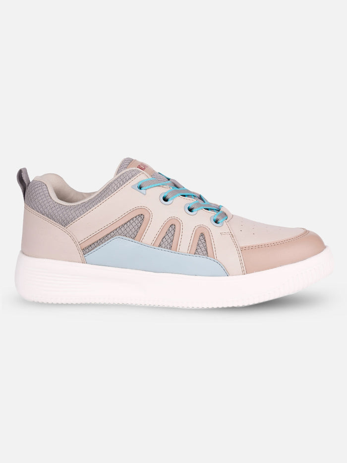 Women's Cream/Blue Platform Sneakers (IU1007)