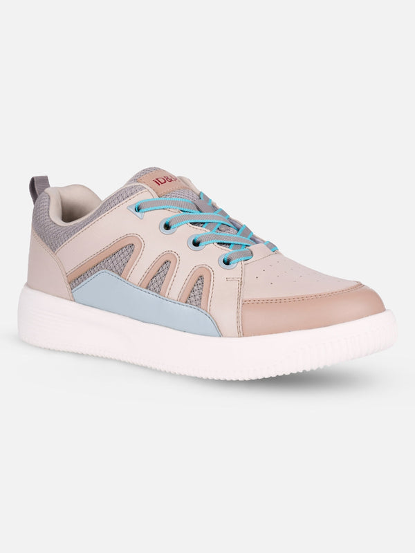 Women's Cream/Blue Platform Sneaker (IU1007)