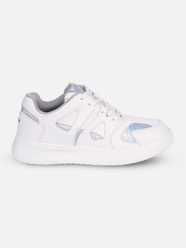 Women's White Platform Sneakers (IU1009)