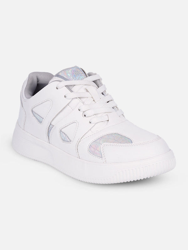 Women's White Platform Sneakers (IU1009)