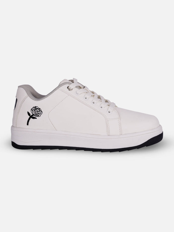 Women's White/Silver Platform Sneakers (IU1012)