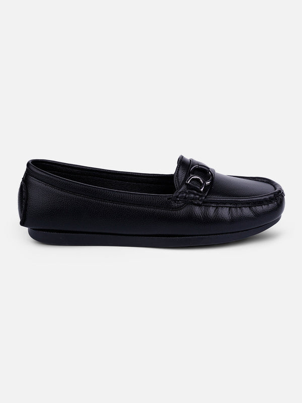 Women's Black Soft & Flexy Loafers (IU2007)