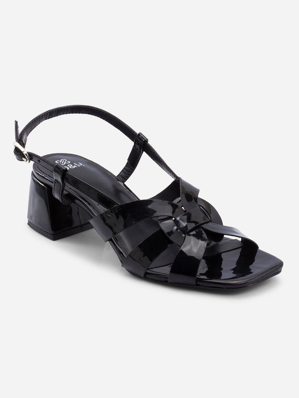 Women's Black Sandals (IU3005)