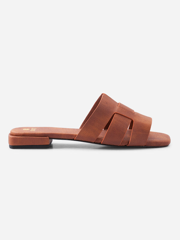 Women's Tan Slide In Sandal (IU4008)