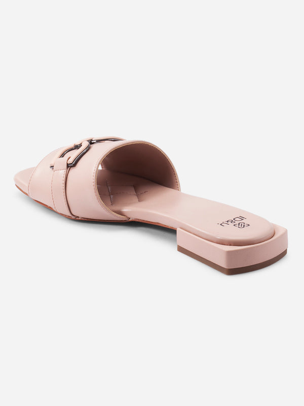 Women's Light Pink Slide In Sandal (IU4009)