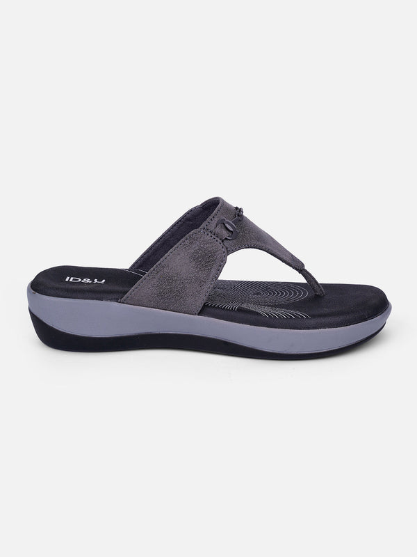 Women's Grey Thong Sandals (IU6003)