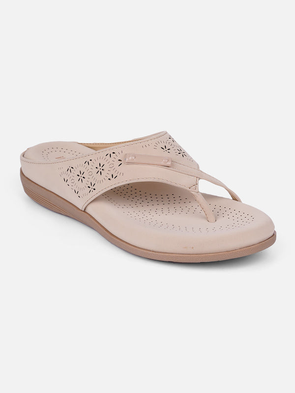 Women's Cream Thong Sandals (IU6009)
