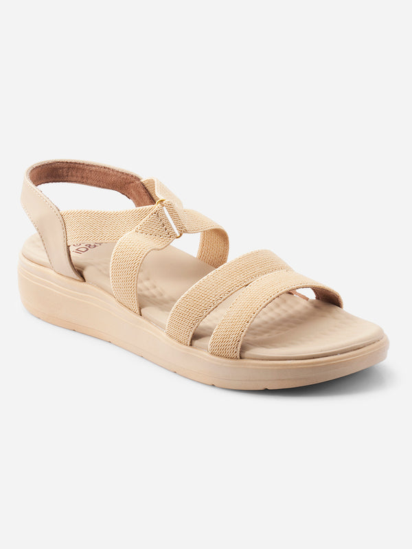Women's Beige Casual Sandals (IU6017)
