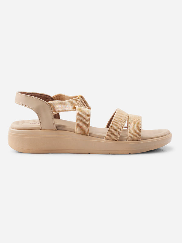 Women's Beige Casual Sandals (IU6017)