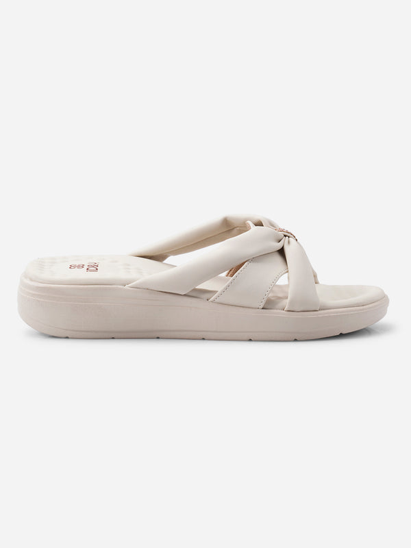 Women's Ivory Slipon Sandals (IU6019)