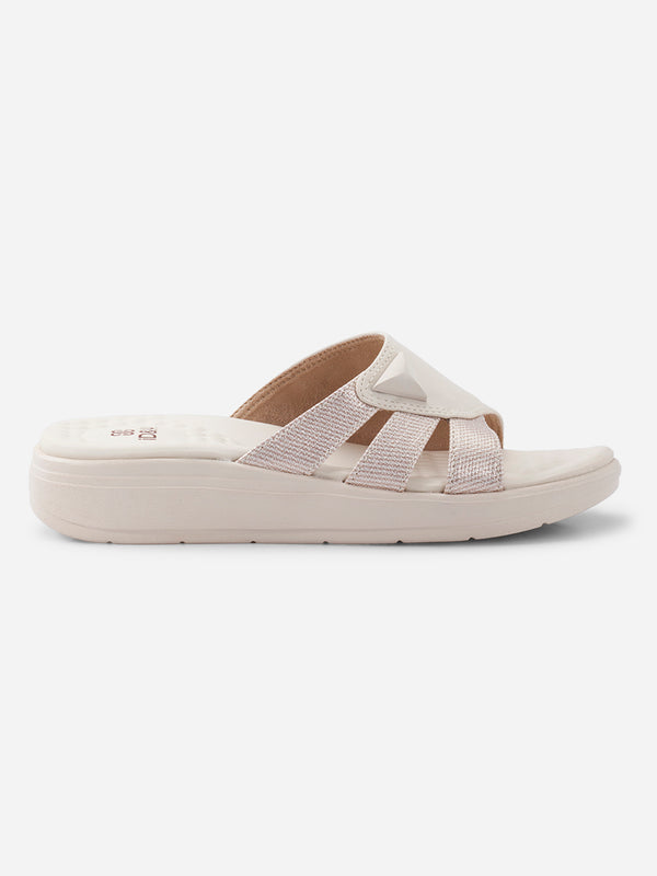 Women's Ivory Slipon Sandals (IU6021)