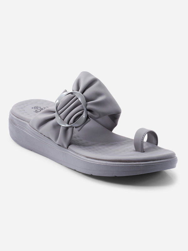 Women's Grey Slipon Sandal (IU6022)